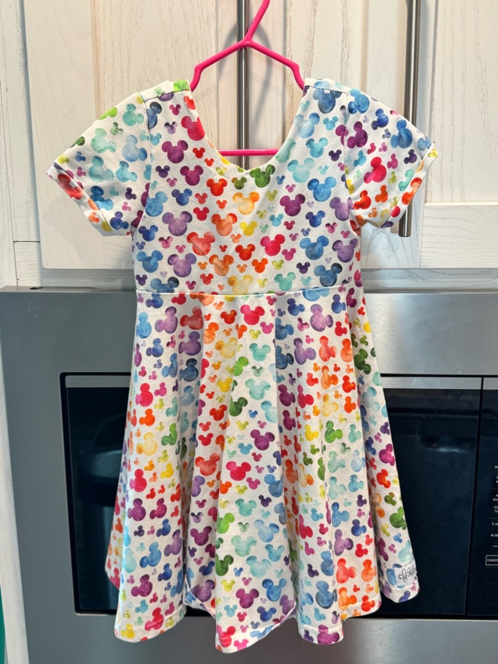 Girls White Rainbow Print Skater Dress